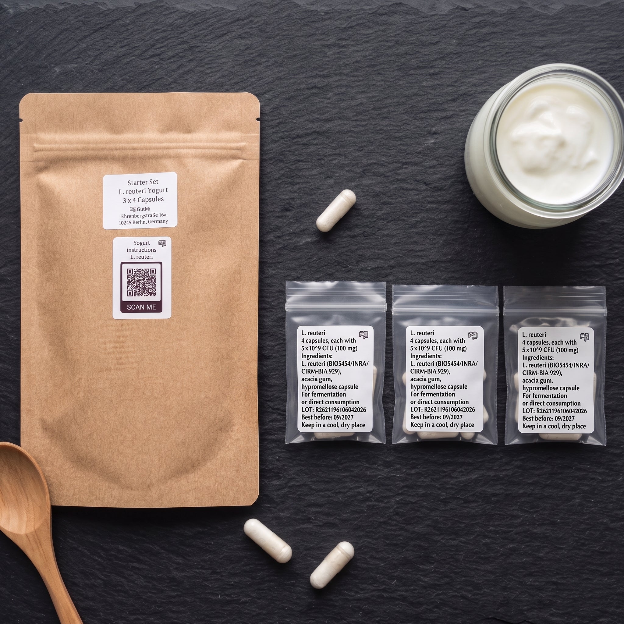 L. reuteri | Set iniziale per yogurt | Colture starter | 3 starter per yogurt